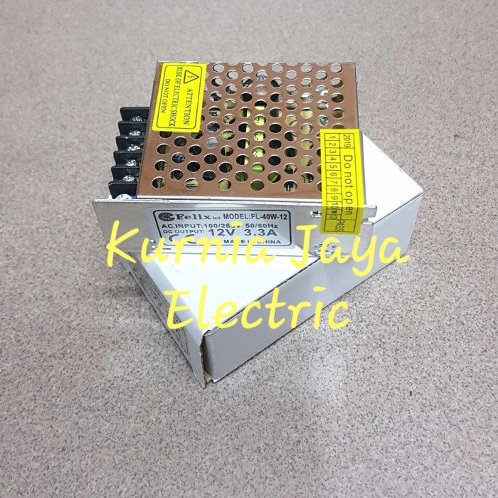 FELIX Adaptor DC 12V 3.3A / 40W Power Supply Switching Jaring LED CCTV