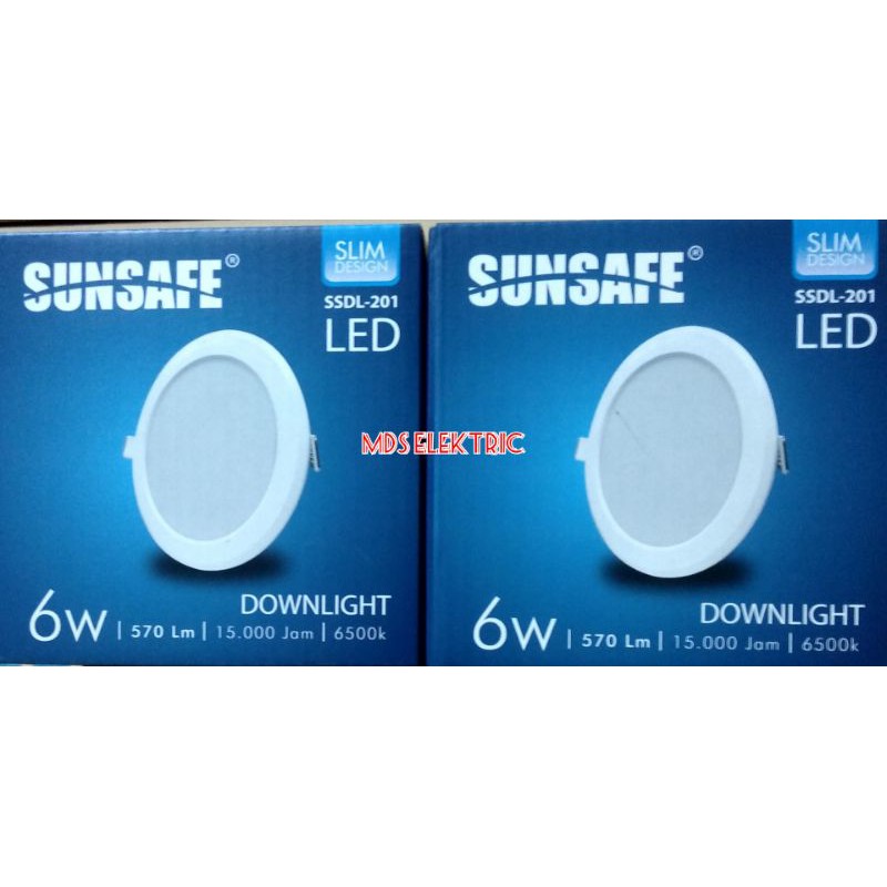 LAMPU DOWNLIGHT LED PANNEL 6 WATT / IB PANNEL 6 WATT BULAT TIPIS SUNSAFE / SWANGOES CAHAYA PUTIH