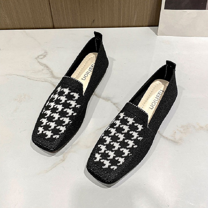 RYX - Warm Knitted Sepatu Loafer Slip On Wanita Fashion Casual - Ori Import