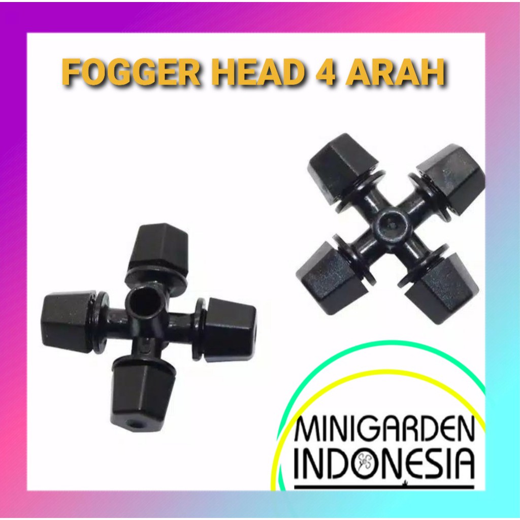 SPRAYER FOGGER HEAD 4 ARAH sprinkler mist nozzle 4 way misting spray alat irigasi taman kebun