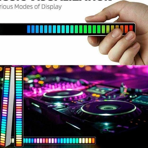 RGB LED32 Lamp Beads Voice-activated Lights Colorful Audio Spectrum Dynamic Mode Indicator Bar