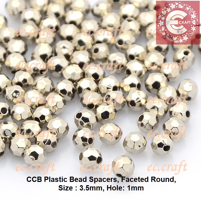 1 PACK (33 PCS) SPACER CCB PLATINUM BEADS HIGH QUALITY