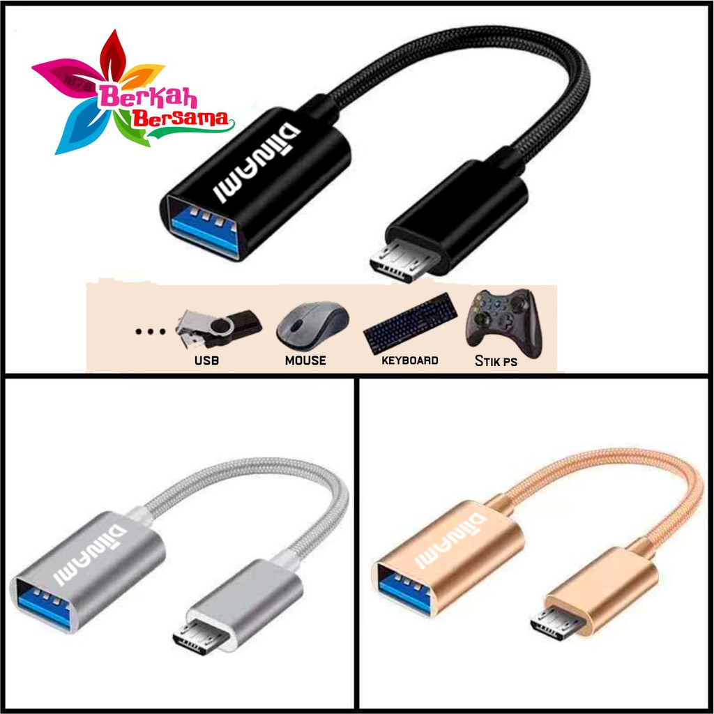 BM074 Kabel otg DIINAMI micro dan tipe c usb fast translit data anti lelet bahan metal usb 3.0 BB5376