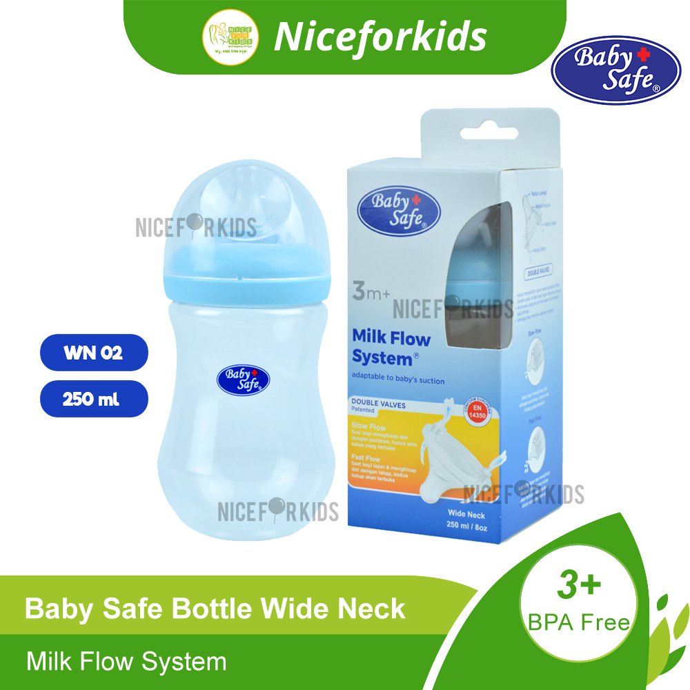 Baby Safe Bottle Wide Neck 125 ml (WN01) / Wide Neck 250 ml (WN02) / Botol Susu Anak