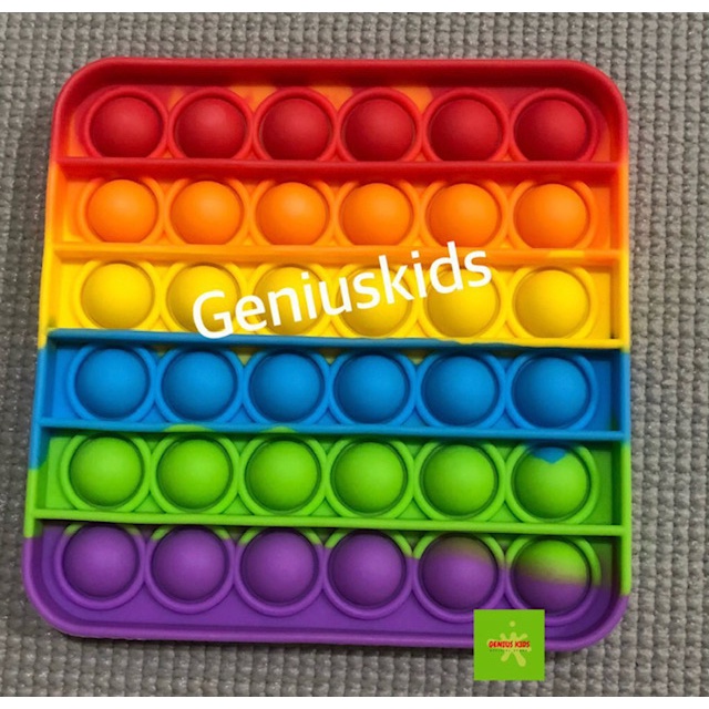POP IT MURAH FIDGET PUSH UP POP ITS RAINBOW BUBBLE SENSORY STRESS RELIEF/POP IT BUBBLE SENSORY-POP IT KOTAK RAINBOW