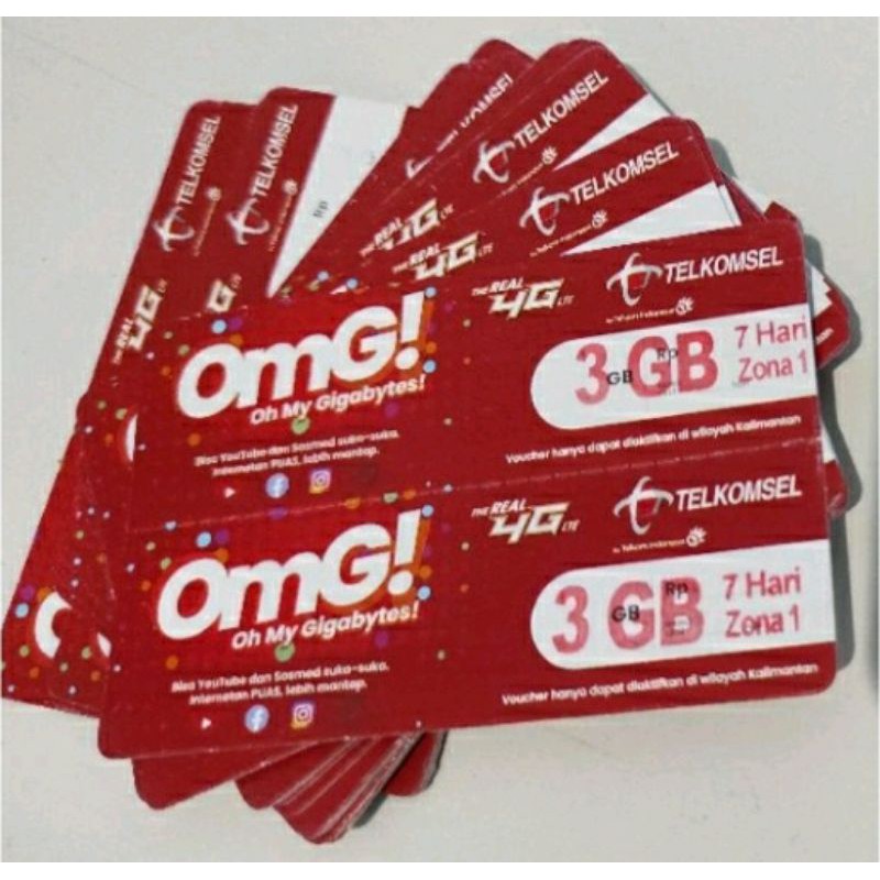 Voucher Telkomsel 3gb 7hr KALIMANTAN ZONA 1 | Shopee Indonesia