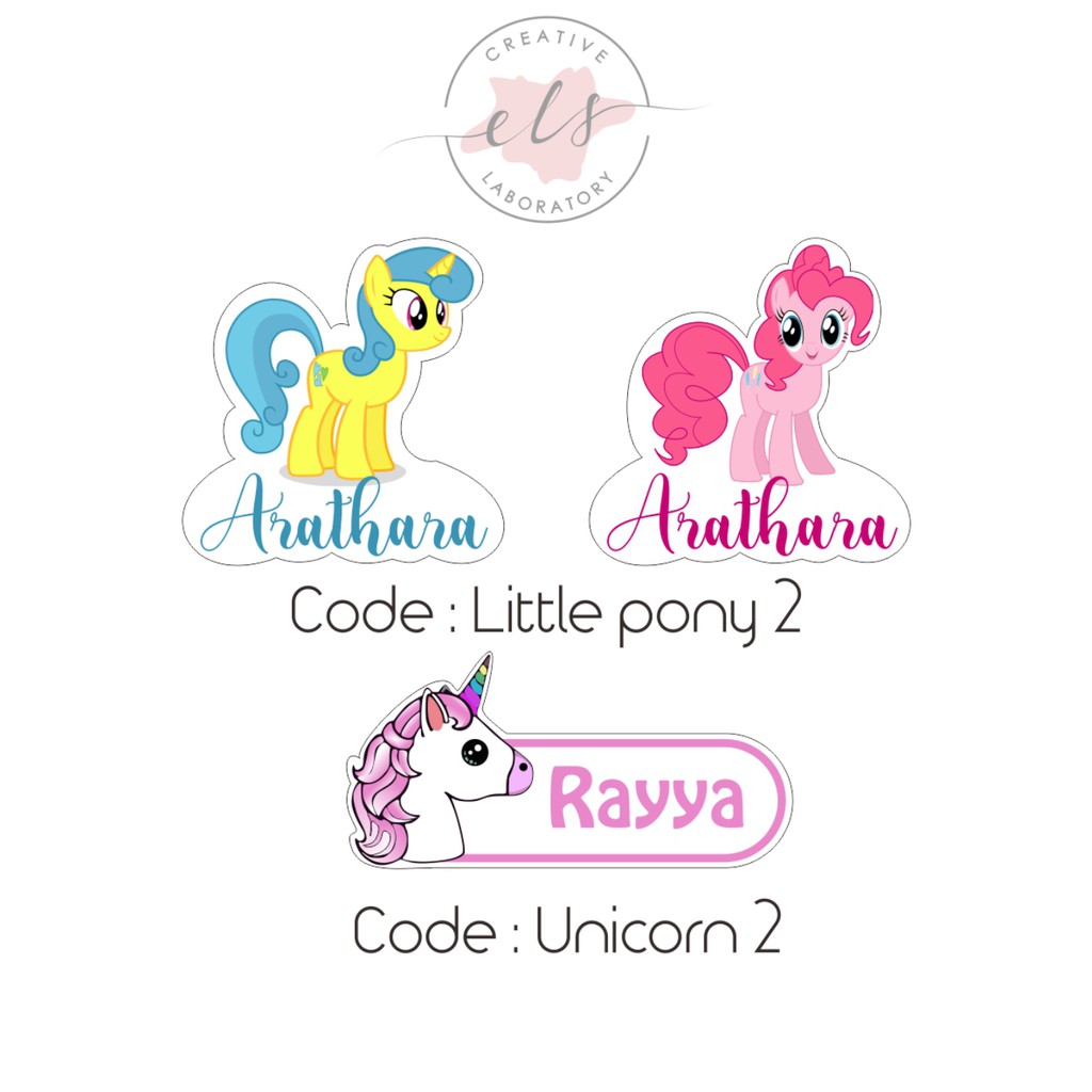 

stiker label nama custom waterproof anti air
