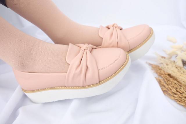 [SIAP KIRIM] BRShoes75 Pink Sepatu Wedges Casual Wanita