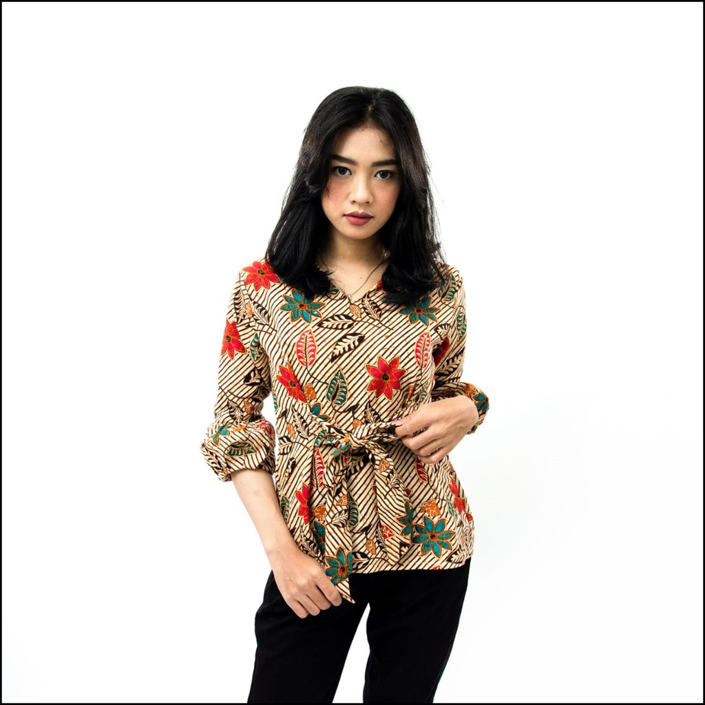 Batik Dolby Dolbi Dobby Doby Tenun Sutra Tulis Katun Atbm Baron Atasan Batik Wanita Sogan Srg308