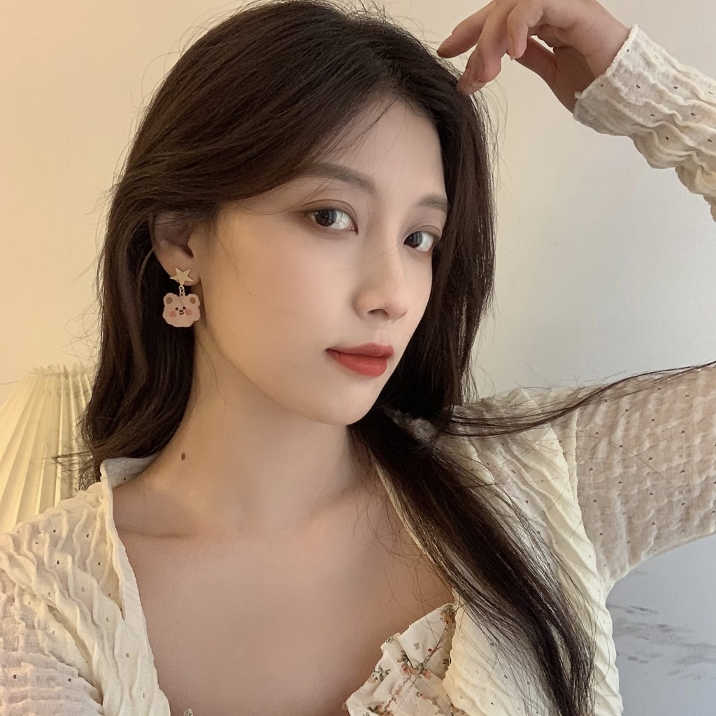 Anting AT51 Bear Pink /Earring/Aksesoris/accessories/ Deluna/BS