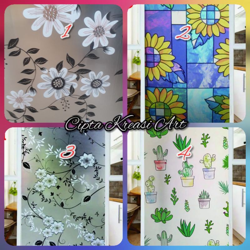 sticker kaca stiker film jendela rumah / STICKER KACA MOTIF/ MOTIF STIKER KACA JENDELA RUMAH