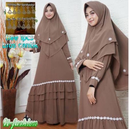gamis ceruty- gamis ceruty babydoll- gamis- gamis syari-khimar- babydoll-gamis set khimar