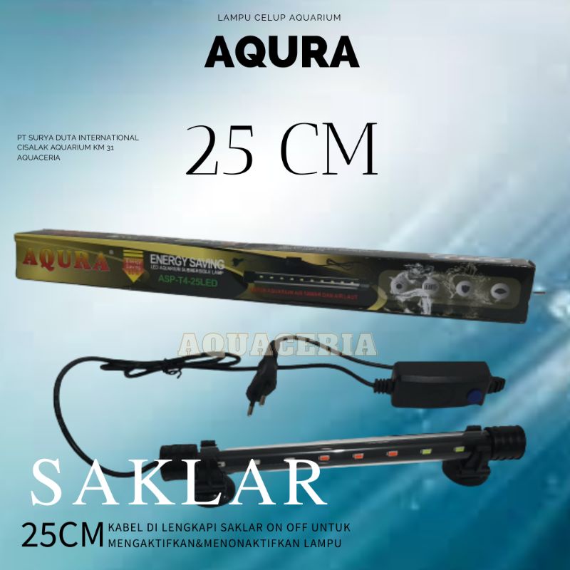 Lampu celup aquarium AQURA ASP-T4-25LED lampu celup aquarium 25cm