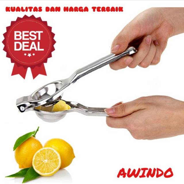 ALAT PERAS JERUK LEMON SQUEEZER PEMERAS JERUK LEMON STAINLESS STEEL ANTI KARAT