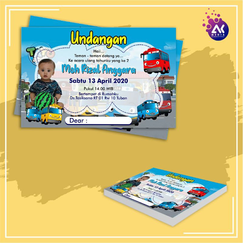 undangan ultah / kartu nasi / kartu ucapan