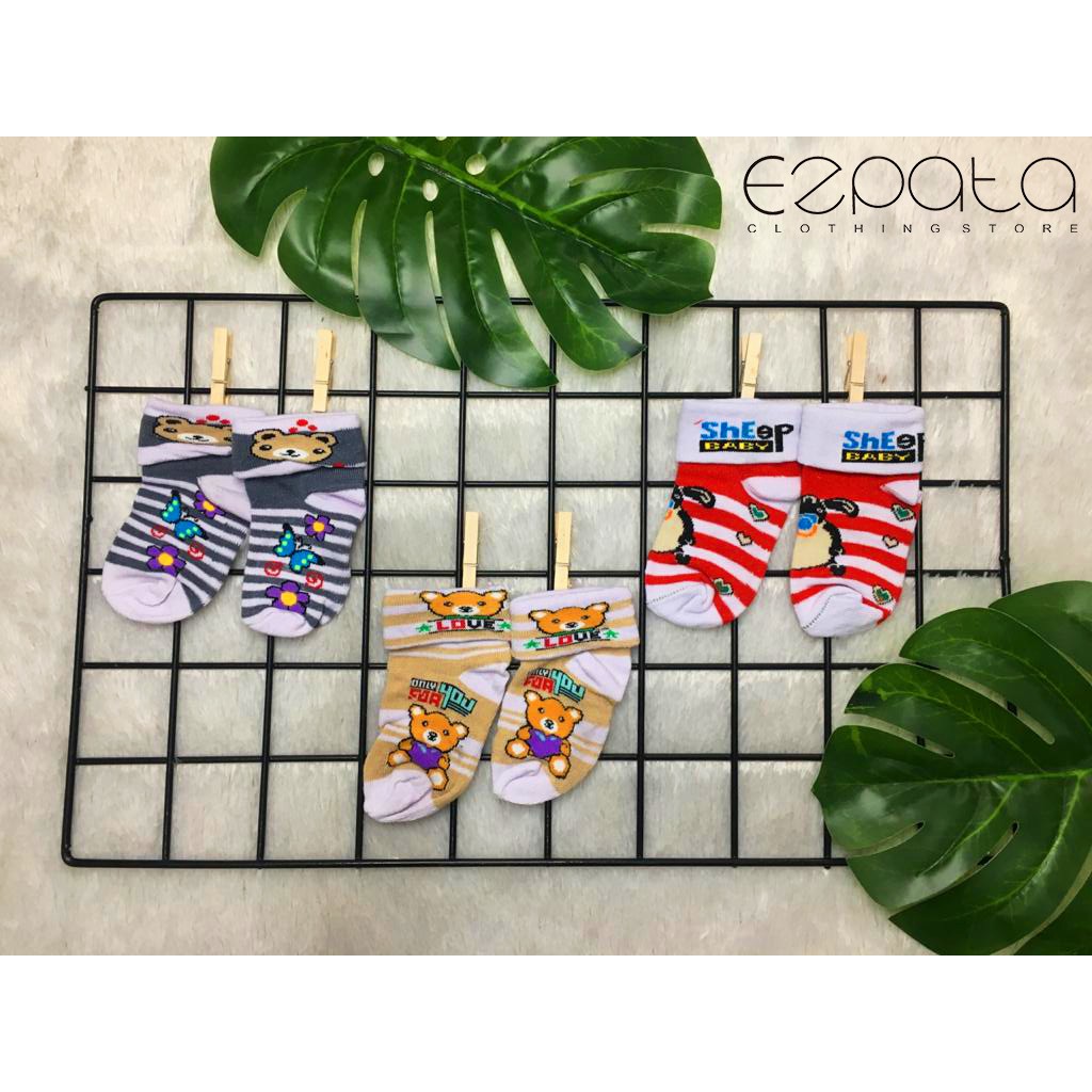 Kaos kaki Bayi umur 6 - 12 Bulan Termurah  Moif Unik Bahan Katun Tidak Panas