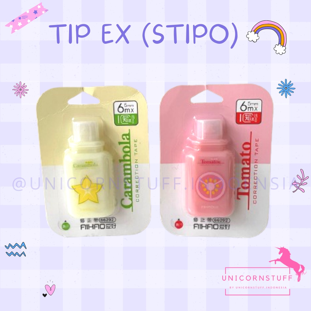 Tip Ex Lucu Tipex Stipo Correction Tape Kertas Tipe X Sekolah Cewek Alat tulis Anak