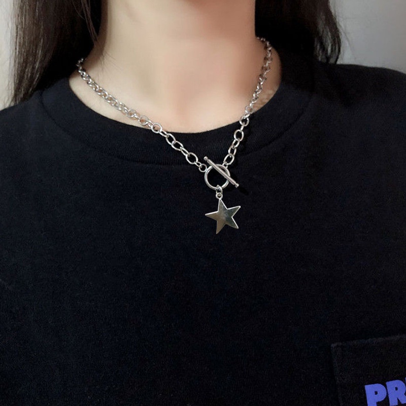 Ins sederhana temperamen kalung XINGX pribadi liontin dingin hip hop ornamen UNTUK rantai net kalung