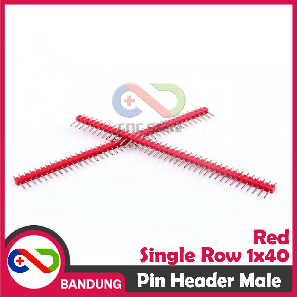 PIN HEADER MALE STRIP SINGLE ROW 1X40 2.54MM RED MERAH