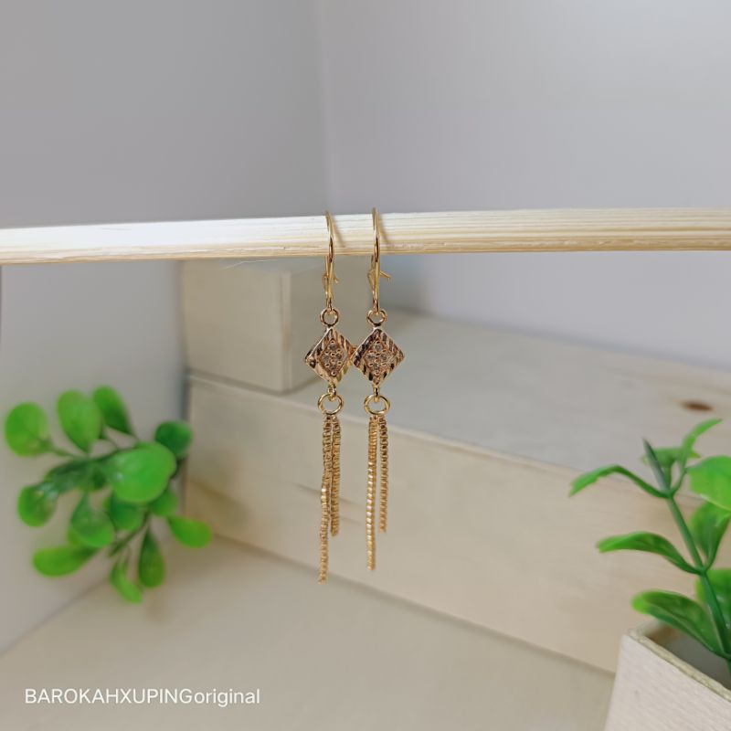 anting xuping+anting panjang+anting hook/perhiasan lapis emas awet