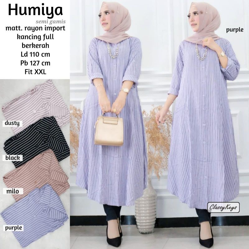TUNIK RAYON MOTIF GARIS / STRIPE HUMIYA BY CLASSY KEYS