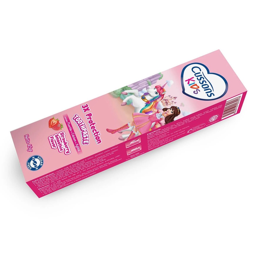 Cussons Kids Toothpaste Unicorn Strawberry Smoothie Pasta Gigi Anak 45g