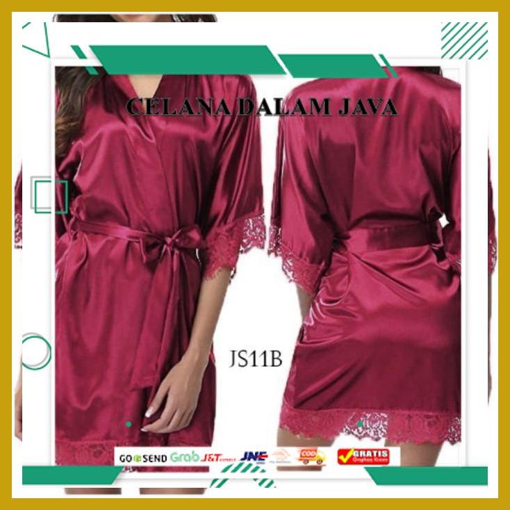 PAKET HEMAT LINGERIE JUMBO BAJU TIDUR SEXY KIMONO WANITA BIG SIZE MAROON JS11B IMPORT