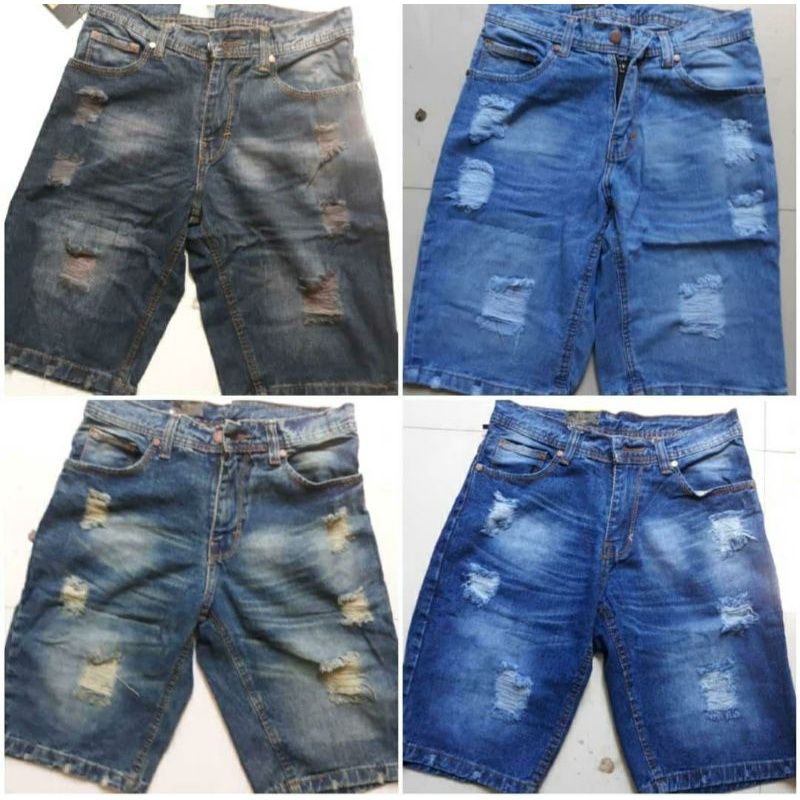 PROMO JEANS  PENDEK SOBEK 4 WARNA SIZE; 27-38