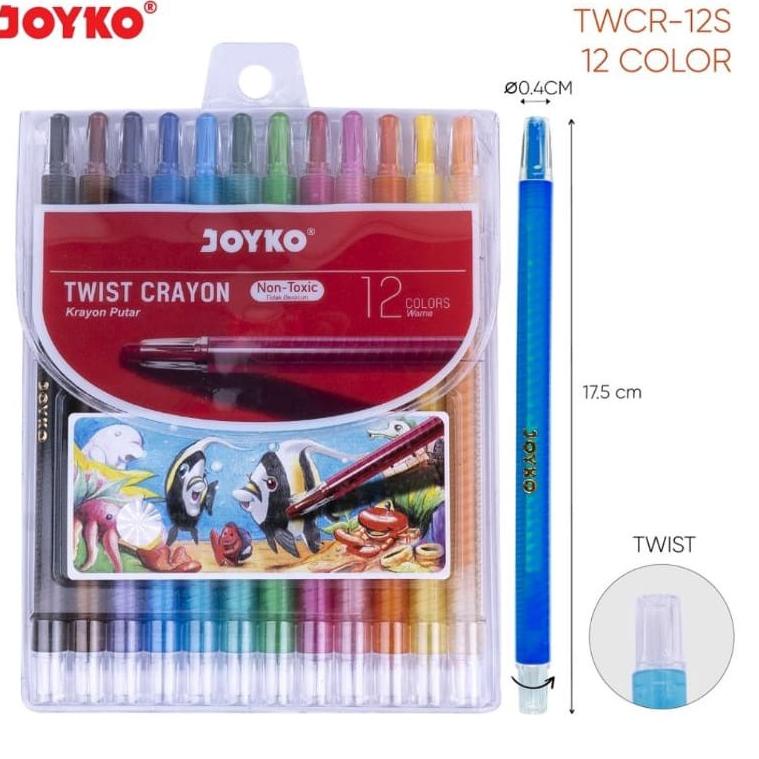 

(A9A3) ✯ Crayon Joyko Putar 12 Warna - Panjang //Trend@bagus