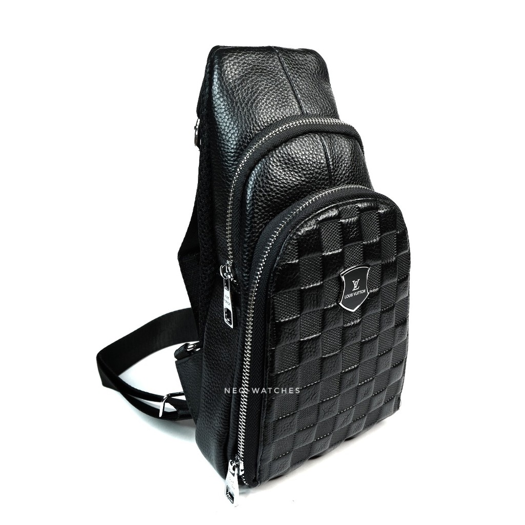 Tas Slempang Selempang Pria Sling Bag Shoulder bag Pria Kulit Branded Import Terbaru lv 567