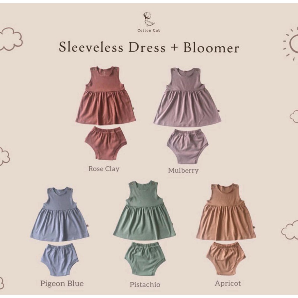 COTTON CUB SLEEVELESS DRESS + BLOOMER / DRESS / DRESS BAYI / DRESS ANAK