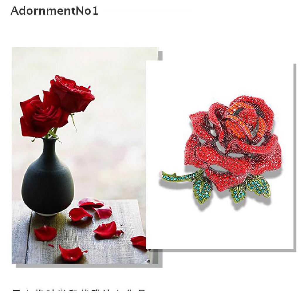 (AdornmentNo1) Bros Pin Bentuk Bunga Mawar Merah Besar Untuk Wanita