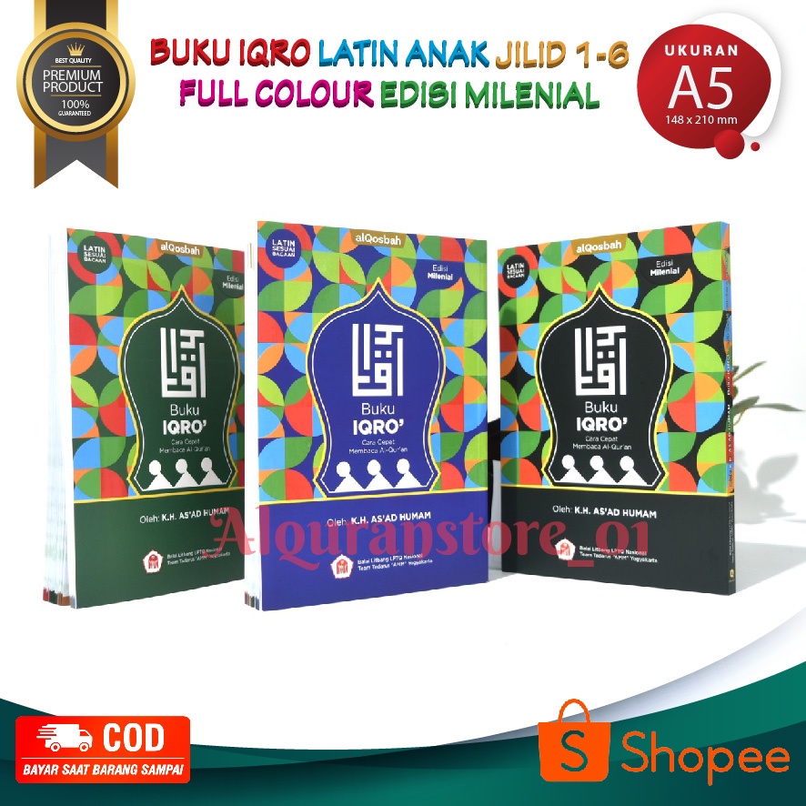 Buku, Iqro, Iqra, Buku Iqro, Buku Iqra, Iqro Berwarna, Iqro Milenial, Iqra Milenial, Iqro Anak, Iqra