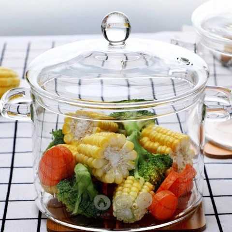 TD - CAB One Two Cups Panci Kaca Glass Cooking Pot Borosilicate Tahan Panas - YWJ-1265