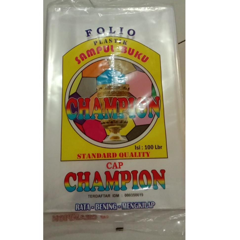 

⸨LiH ♟⸩ Sampul Buku Plastik Ukuran Folio Merk Champion Isi 100lbr |Koleksi andalan