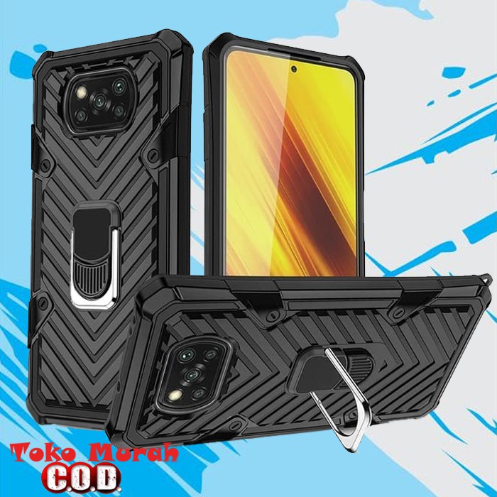 Premium Case POCO X3 NFC - Casing POCO X3 NFC Case Armor Ring Cover