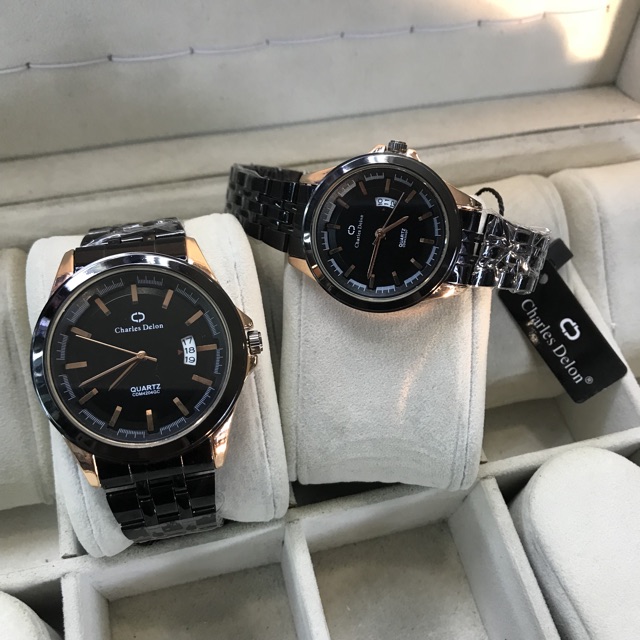 JAM TANGAN COUPLE,, CHARLES DELON ROSE GOLD ORIGINAL WATER