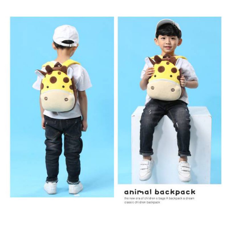 New Kids - Tas Ransel Anak TK / Paud Karakter Binatang Animal Bahan Boneka