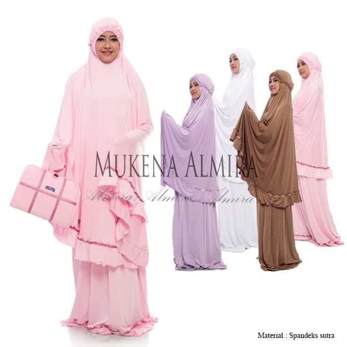 Mukena / Telekung / Sajadah Almira Spandek Sutra - Ungu  Kd358