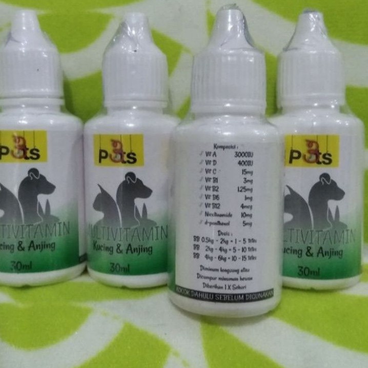 (1pcs) multivitamin kucing dan anjing - p3ts multivitamin 30 ml