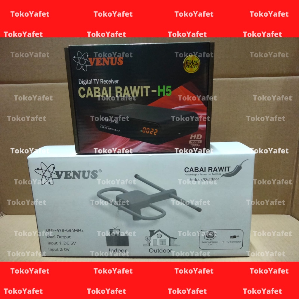 Set Top Box STB + Antena Digital VENUS Cabe / Cabai Rawit (PAKET) Original