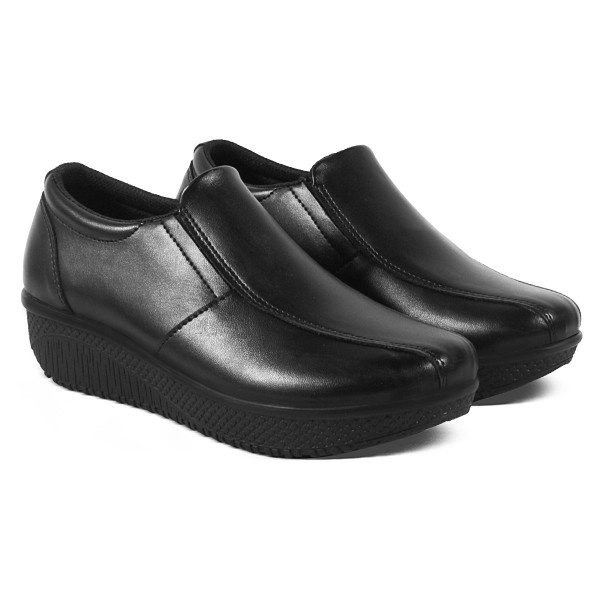 Sepatu Slip On Wanita V 7721 Brand Varka Sepatu Casual Semi formal Wanita Kerja Kantor Kuliah Hangout - Hitam