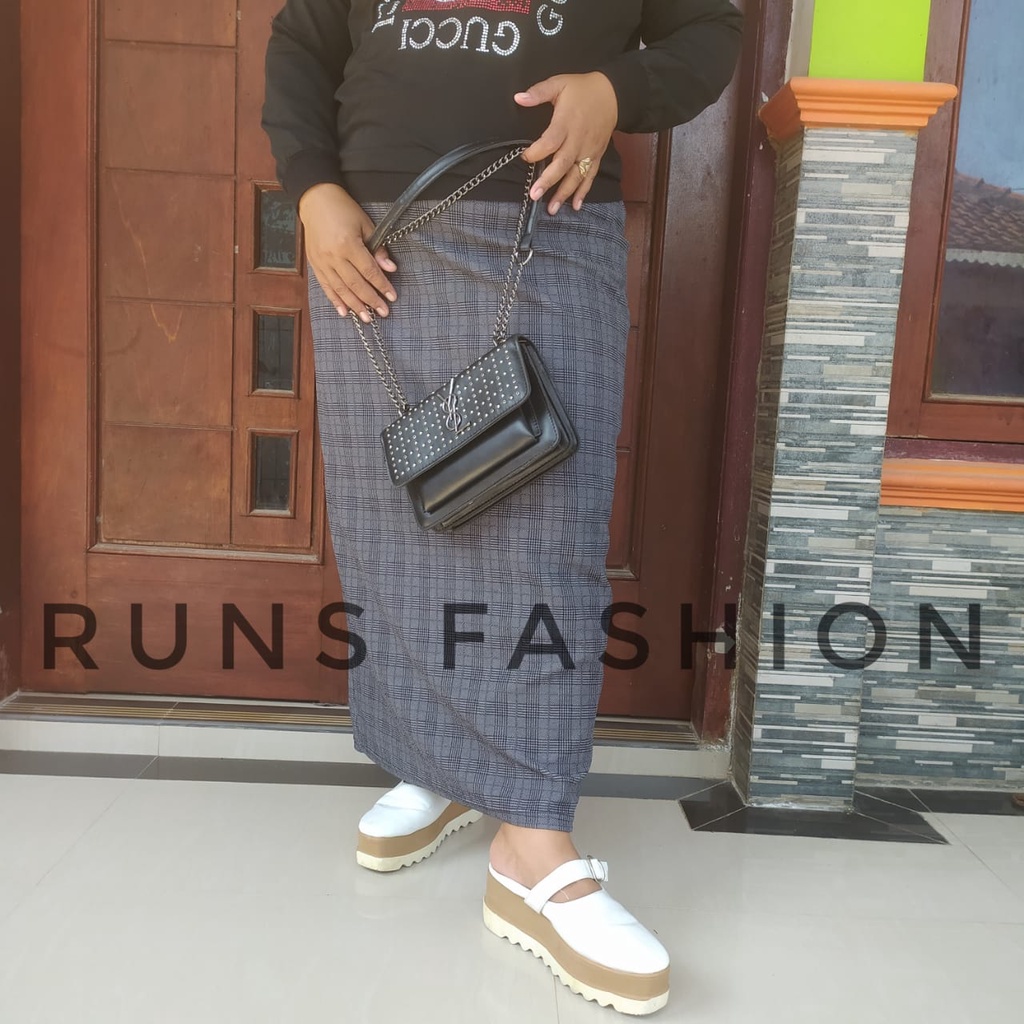 ROK SPAN JUMBO XXXL MOTIF KOTAK//ROK SPAN TARTAN//ROK TARTAN KOREAN STYLE