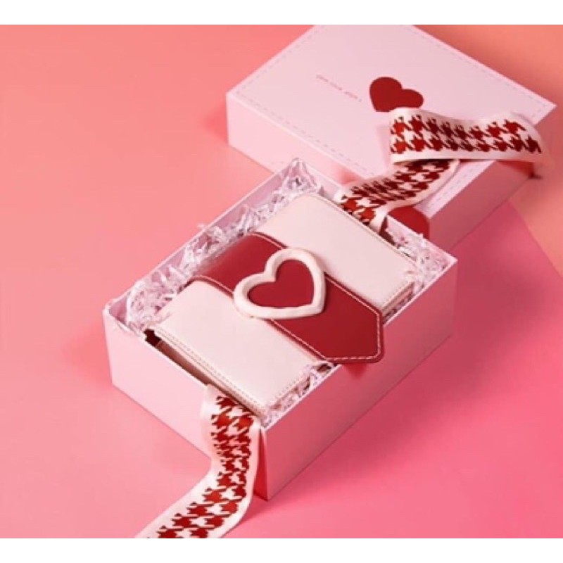 ORIGINAL  Charles&k3ith lovo gift set box / tas ck cnk c&k sling selempang pink love