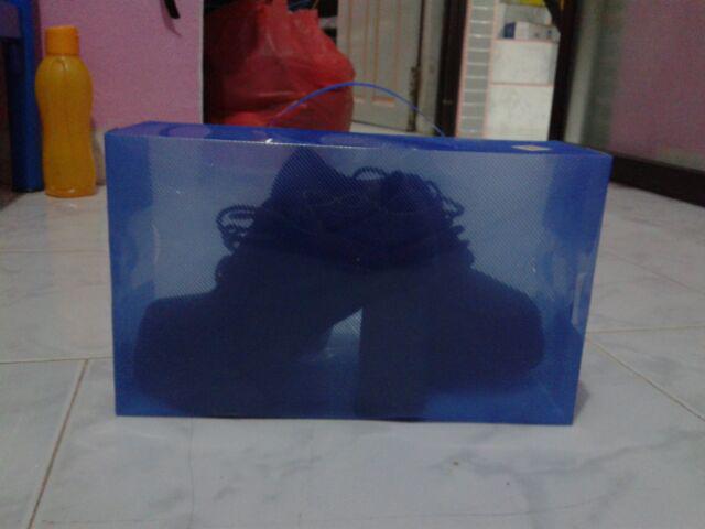 Tgb Kotak Sepatu Transparan / Transparant / Shoebox Dengan Gagang/handle