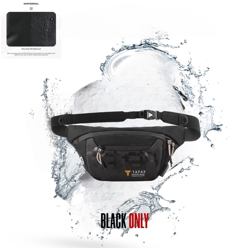 Waistbag USB Waterproof tapax murah berkualitas premium material