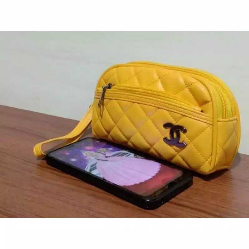 Dompet Hp Dan Uang Wanita 3 Resleting / Ruang Pouch Kosmetik make-up terbaru