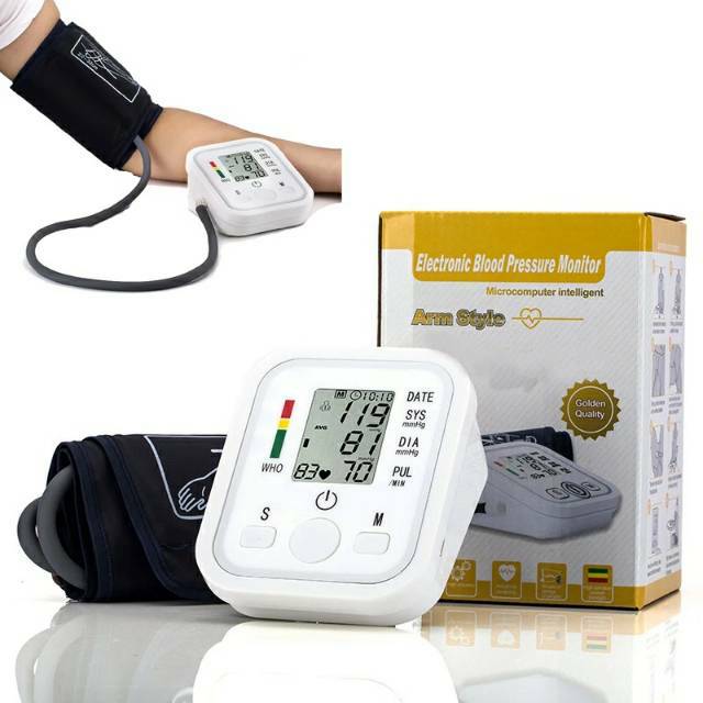 Tensimeter Digital Alat Pengukur Tekanan Darah Blood Pressure Otomatis Monitor LCD Lengan Atas