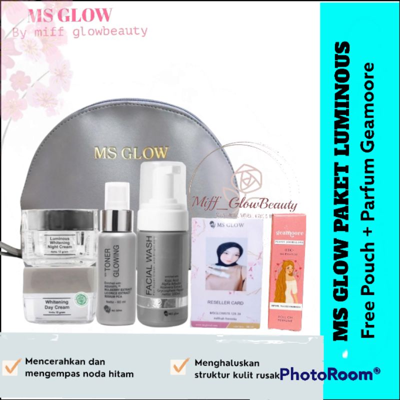 [ADA BARCODE] MS GLOW ORIGINAL FREE POUCH , MS GLOW PAKET LUMINOUS