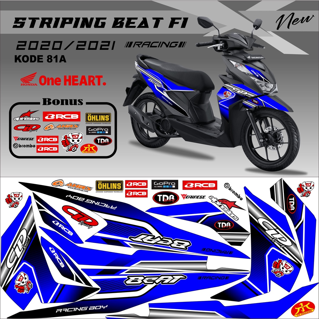 Striping Beat 2021 Variasi Stiker Motor Beat Kode 81